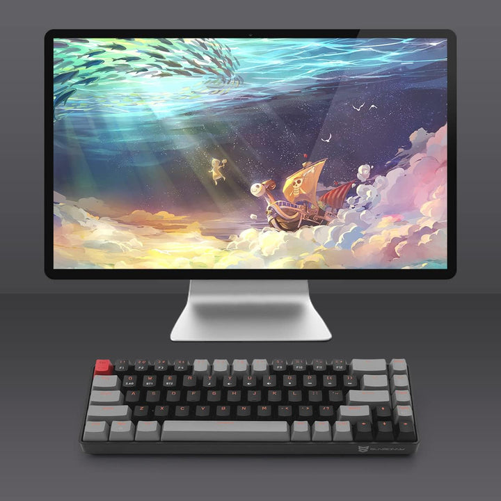 Qisan Mechanical Wireless Keyboard Gaming Keyboard Brown Switch Mini Design (60%) 68 Keys US Layout-