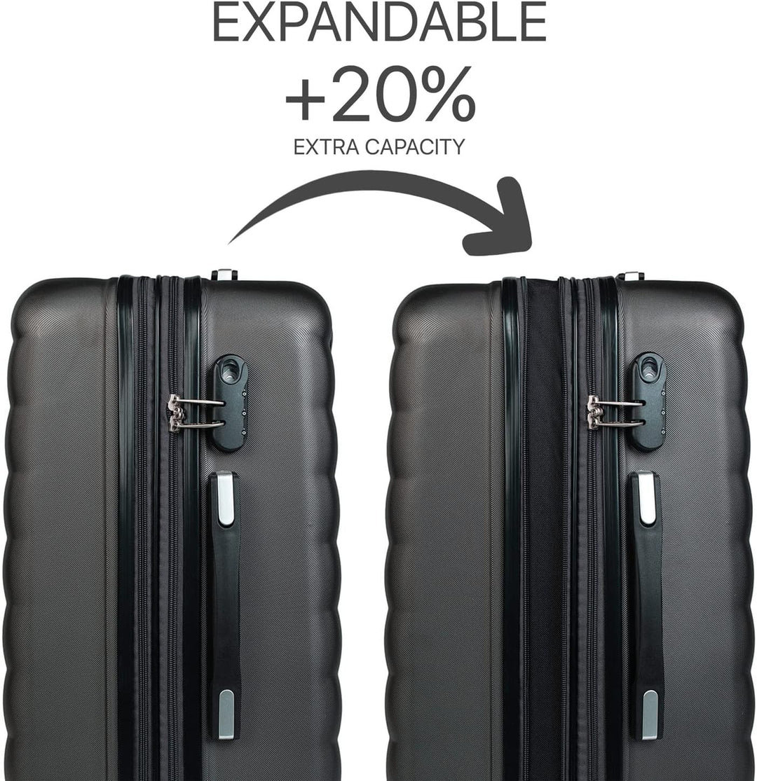 ITACA - Koffer Set Mit Rollen In Gross Für Reisen - Reisekoffer Set Aus Robuster Hartschalenkoffer-S