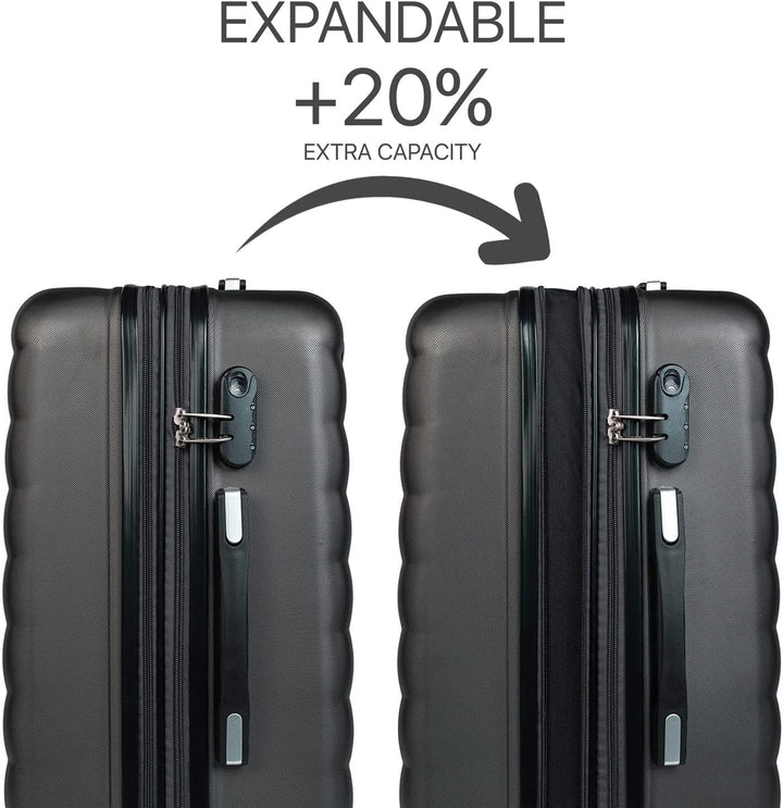 ITACA - Koffer Set Mit Rollen In Gross Für Reisen - Reisekoffer Set Aus Robuster Hartschalenkoffer-S