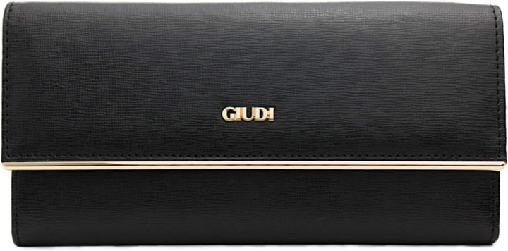 Giudi ® Geldbörse Damen Leder Rot Lang Echtleder Saffiano Gold-Optik Abendtasche Clutch Kartenfächer