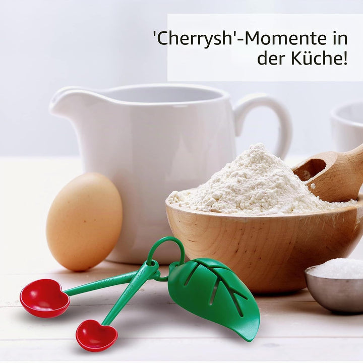 OTOTO Mon Cherry Messlöffel Set mit Eitrenner im Kirschen Design - Ob Messlöffel Proteinpulver, Dosi