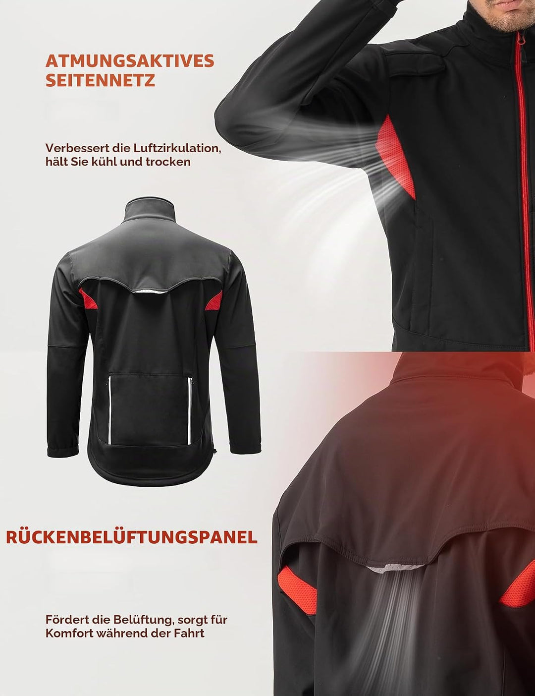 ROCKBROS Winter Jacke/Hose Fahrradbekleidung Herren Fahrrad Radjacke Lange Windjacke Radhose Freizei