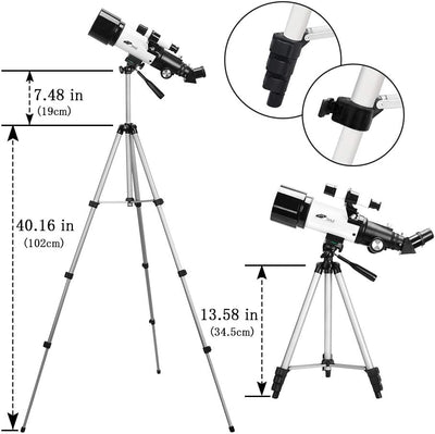 OYS Teleskop, Teleskop für Erwachsene und Kinder,70 mm Blende 400 mm Refraktor-Teleskop für Astronom