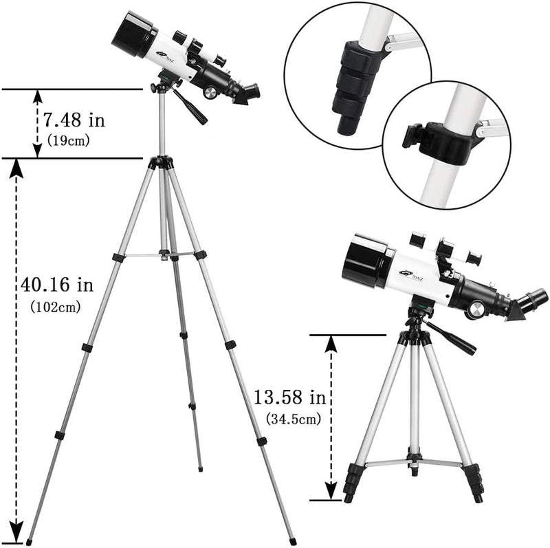 OYS Teleskop, Teleskop für Erwachsene und Kinder,70 mm Blende 400 mm Refraktor-Teleskop für Astronom