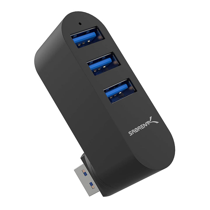 SABRENT Premium 3 Port Aluminium Mini USB 3.0 Hub [um 90 ° / 180 ° drehbar] (HB-R3MB) 3 port Schwarz