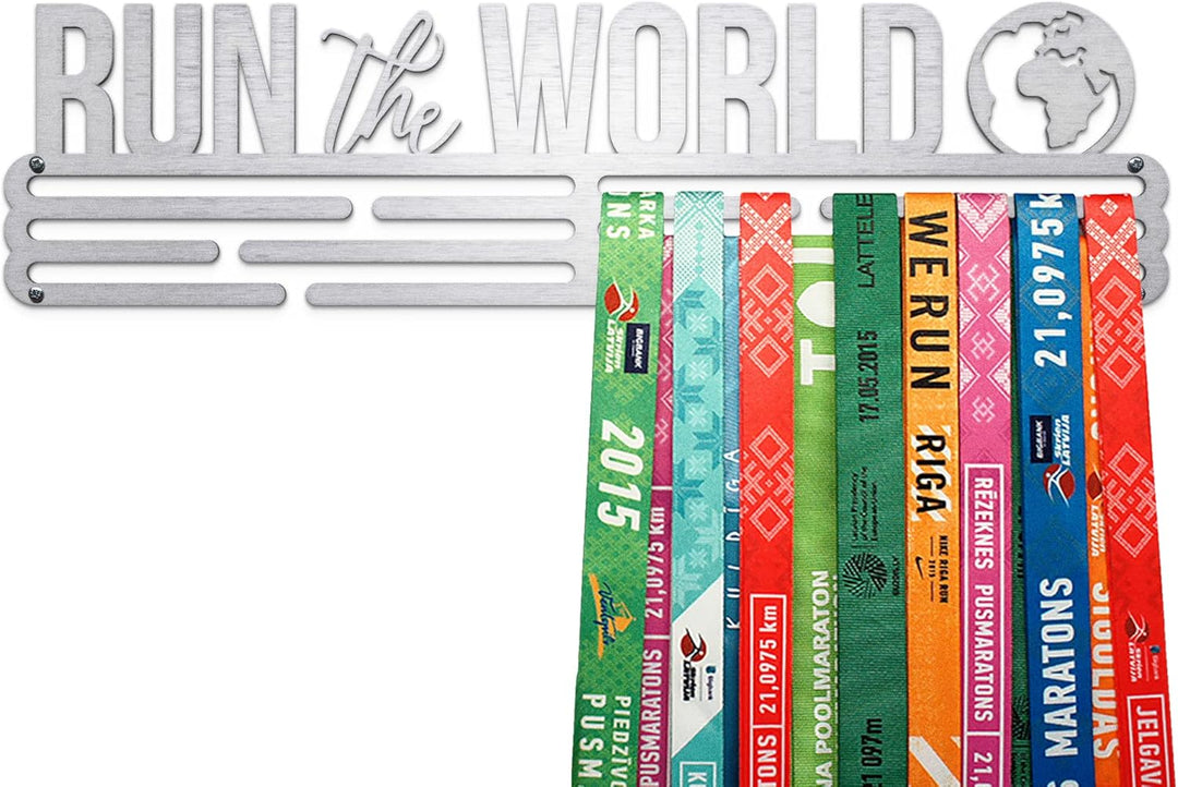 United Medals Run The World Medaillenhalter Edelstahl | Medaillen Aufhänger | Medal Hanger Holder Di