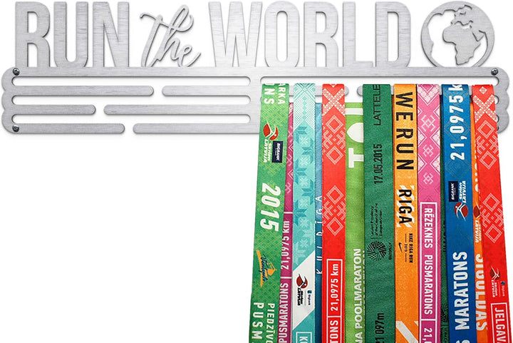 United Medals Run The World Medaillenhalter Edelstahl | Medaillen Aufhänger | Medal Hanger Holder Di