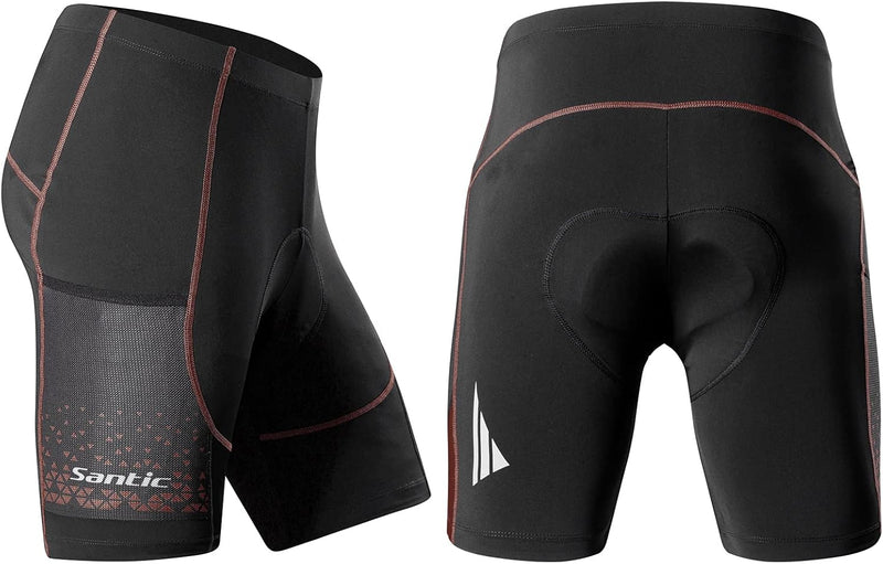 Santic Radlerhose Herren Kurz mit Sitzpolster Radhose Herren Kurz Fahrradhose Herren Gepolstert Rads