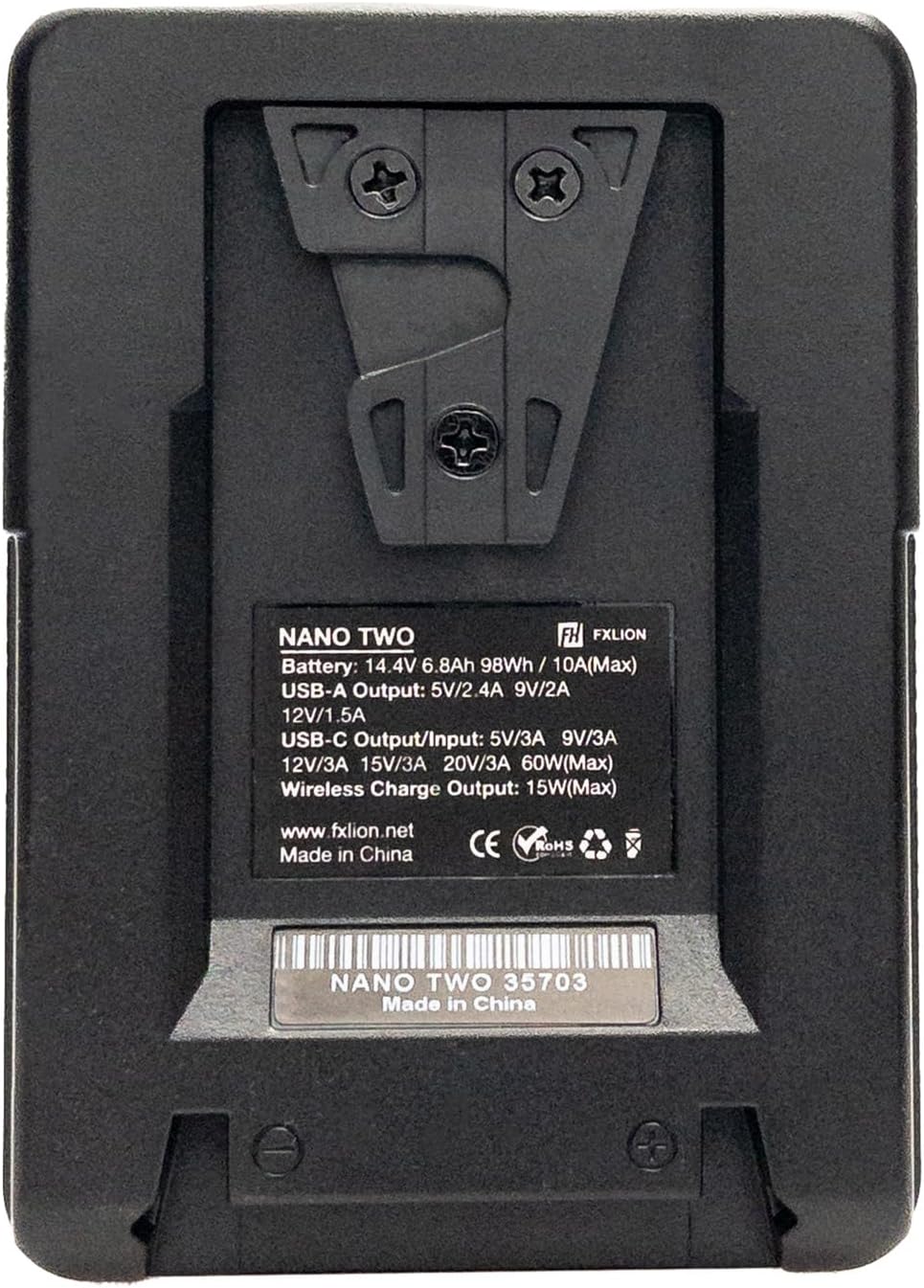 SONGING FXLION Nano Two-PRO Kleiner V-Mount/V-Lock Akku mit Typ C, D-Tap, USB A, Micro USB für Kamer