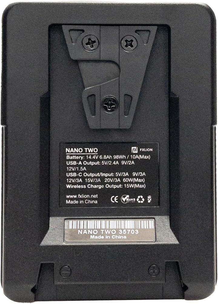 SONGING FXLION Nano Two-PRO Kleiner V-Mount/V-Lock Akku mit Typ C, D-Tap, USB A, Micro USB für Kamer