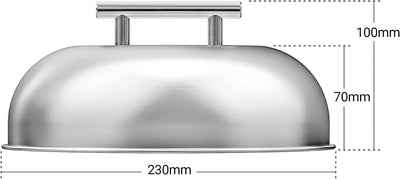 Onlyfire Burgerglocke aus Edelstahl Grillglocke | Wärmeglocke | Schmelzglocke für Steak Burger Chees
