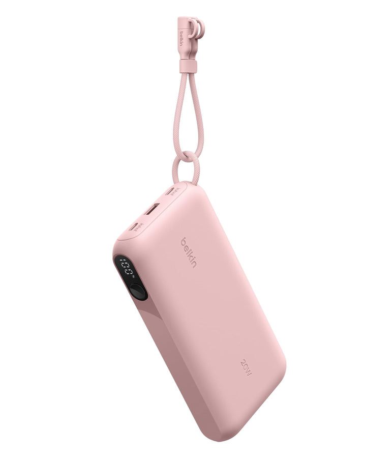 Belkin BoostCharge 20000mAh Power Bank, Digitale Akkuanzeige – Rosa | 20K Powerbank, 2 USB-C, 1 USB-