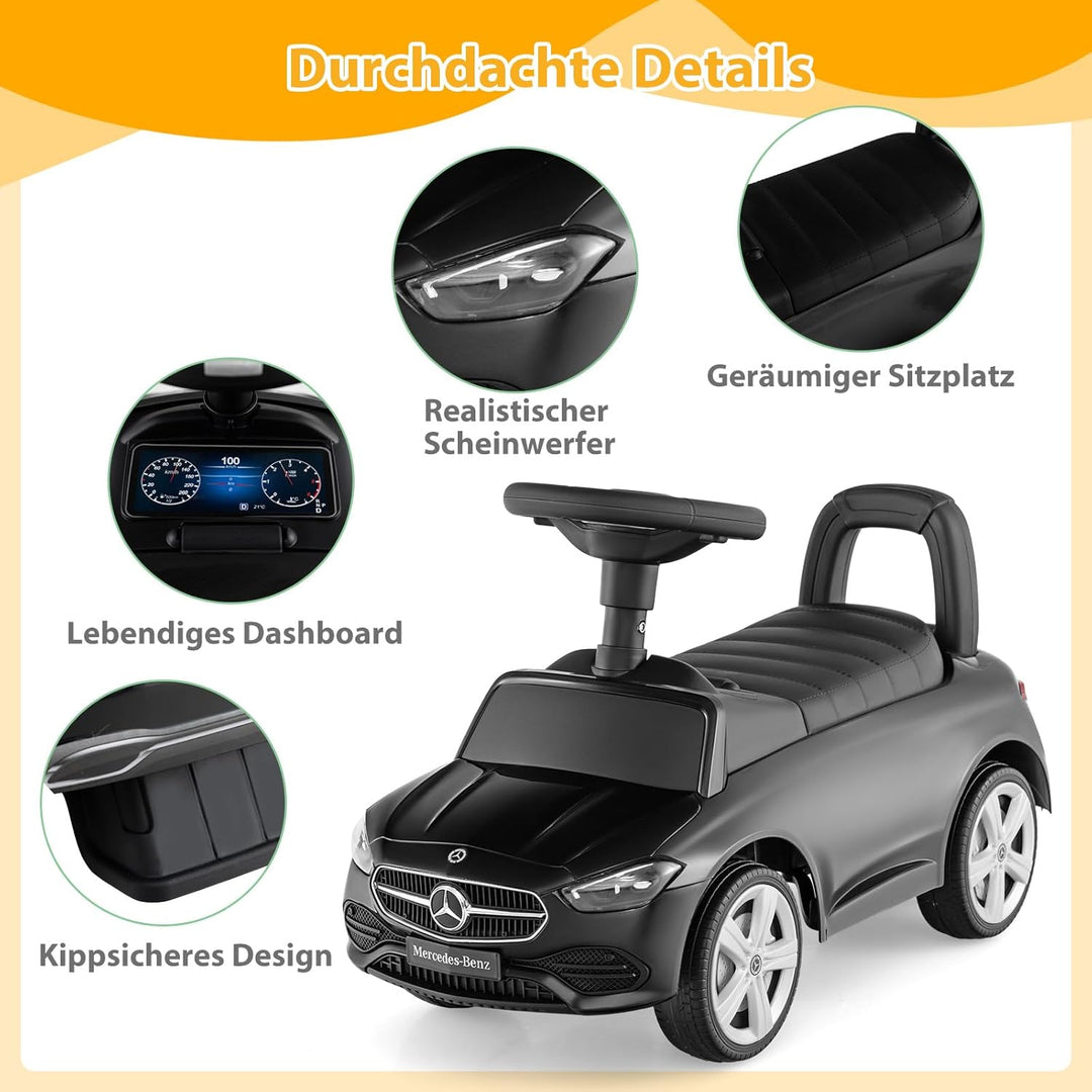 SOARS Kinder Rutschauto, Rutschfahrzeug mit Lenkrad, Sound, Stauraum, Spielzeugauto Jungen & Mädchen