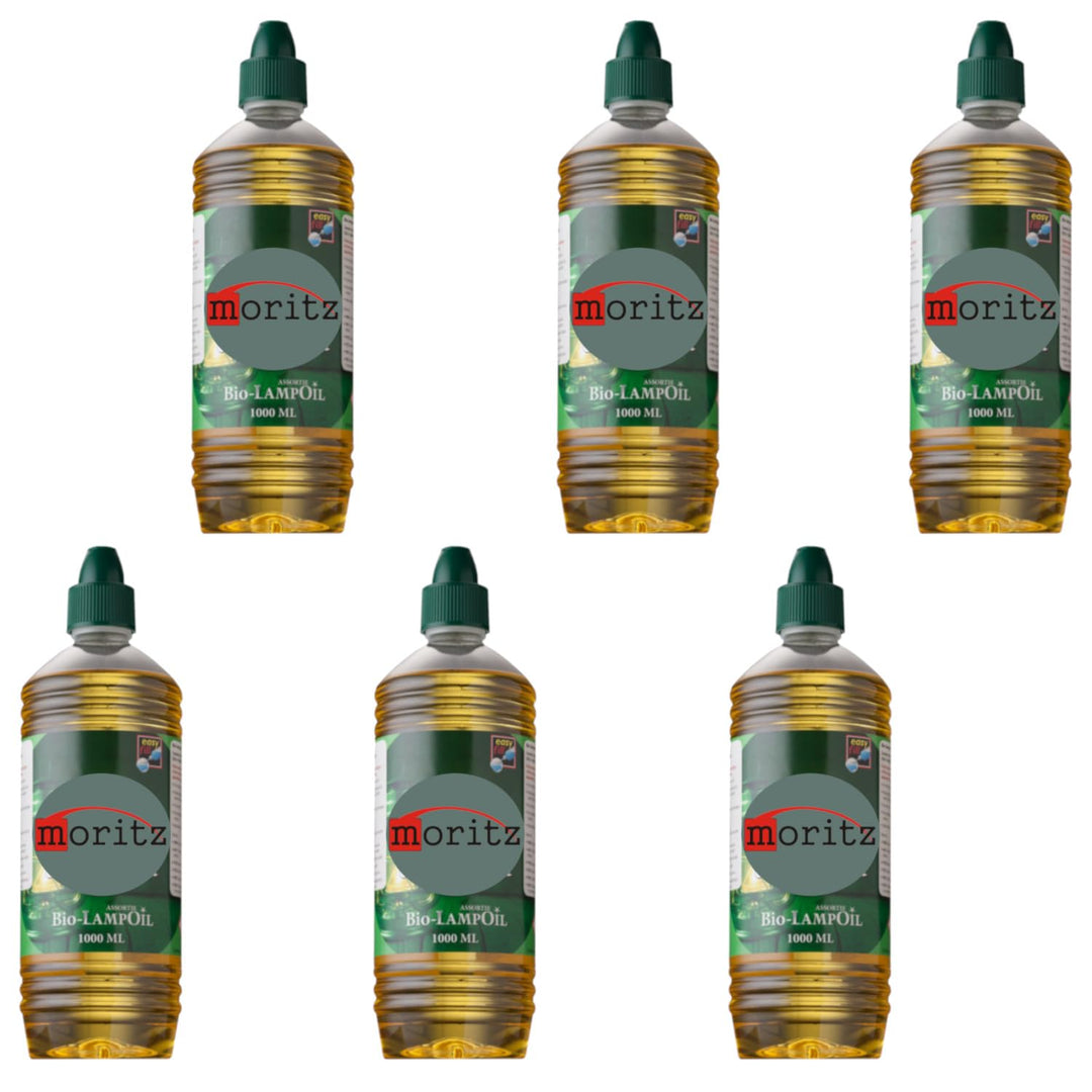 Moritz 6 Liter Bio Lampenöl gelb farbig für Öllampen Bambusfackeln Gartenfackel und Wandfackeln 6 Li