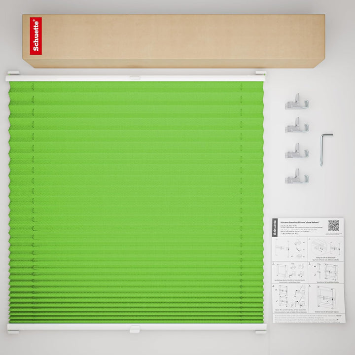 Schuette® Plissee ohne Bohren ● Premium Kollektion: Green Meadow (Grün) ● 30x100cm (Breite x Höhe) ●