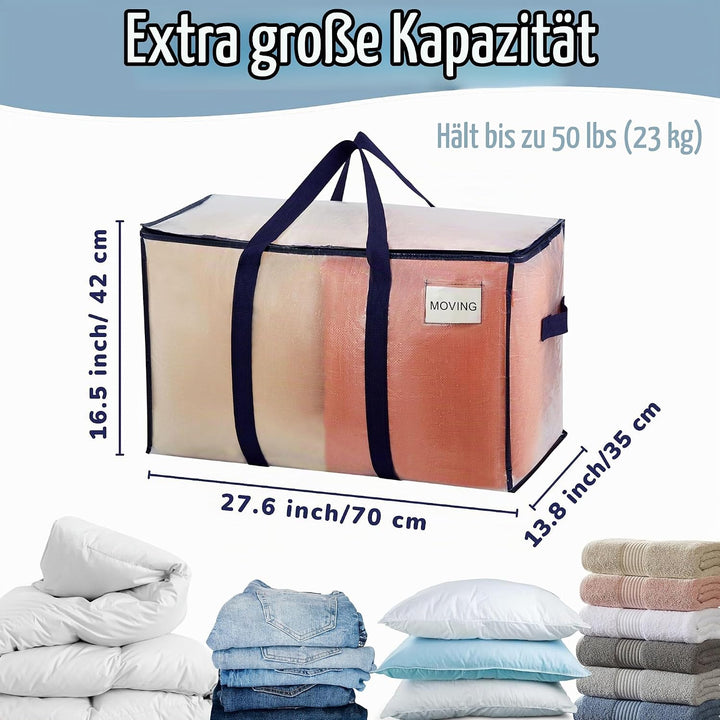 VENO 6-er Pack extra grosse Reisetaschen mit Reissverschlüssen, strapazierfähig, Umzugsbox-Alternati