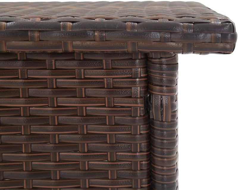 ZQQLVOO Teetisch Braun 50 x 50 x 47 cm Poly Rattan Garten Terrasse Esstisch Campingtisch Partytisch