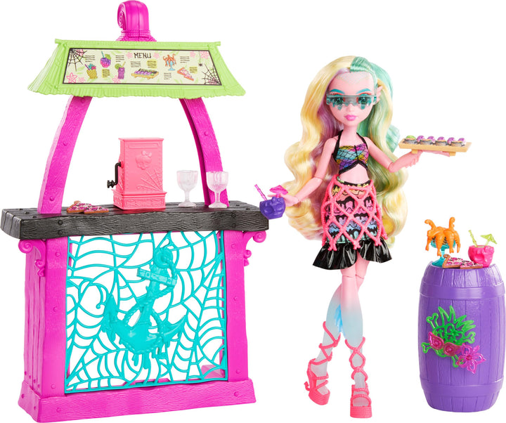 Monster High Puppe und Spielset, Lagoona Blue Scare-adise Island Snack Shack Shack mit Lebensmittelz