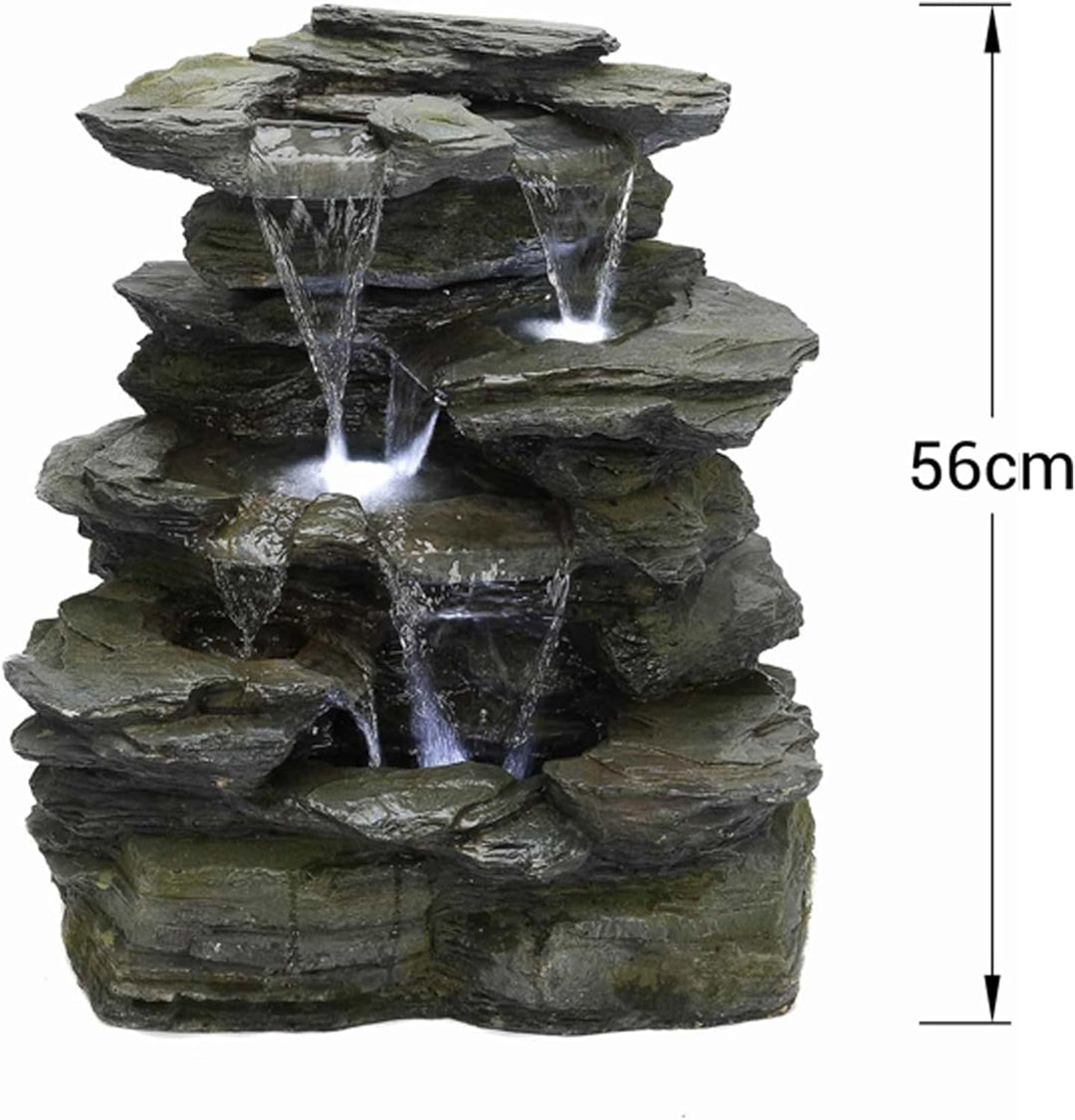 Köhko Springbrunnen Greifensteine Gartenbrunnen in Naturstein-Optik mit LED-Beleuchtung Höhe=56 cm m