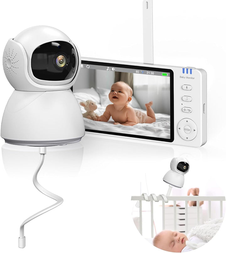 Extralink Babyphone mit Kamera ohne WLAN – Baby Monitor mit 5 Zoll Display, Nachtsicht, 2 Wege Audio