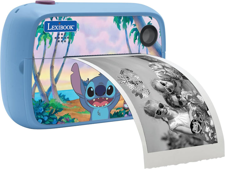 Lexibook, Starcam® Print Disney Stitch, HD-Digitalkamera-Set mit Sofortdrucker, SD-Karte und Fotoper