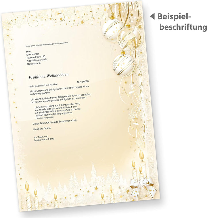 Weihnachtsbriefpapier Weihnachtsmärchen (250 Sets mit Fenster) anmutiges Briefpapier Weihnachten DIN