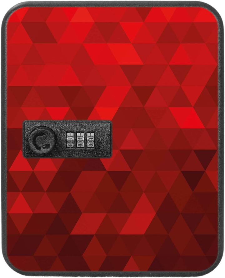 banjado® Burg-Wächter® abschliessbarer Schlüsselkasten mit Motiv Dreiecke Rot für 20 Schlüssel - Sch
