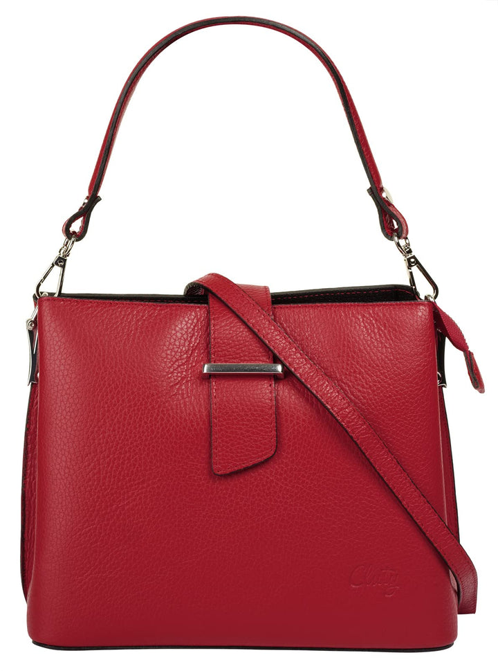 Handtasche Echt Leder Damen Made in Italy, Tragetasche, Umhängetasche, Abendtasche aus Leder 021791