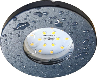 Trango 6er Set 6729IP65-061MO IP65 LED Einbaustrahler in Anthrazit matt inkl. 6x 5 Watt 3000K warmwe