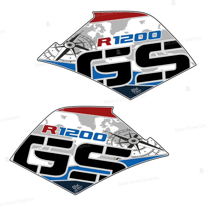 2 Stück 3D-Aufkleber Seitenschutz kompatibel mit R 1200 GS Adventure 2006-2013
