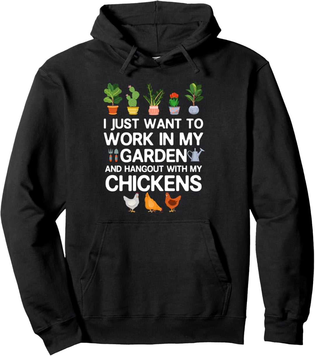 Chicken gardening lover funny gift humor quote for men women Pullover Hoodie