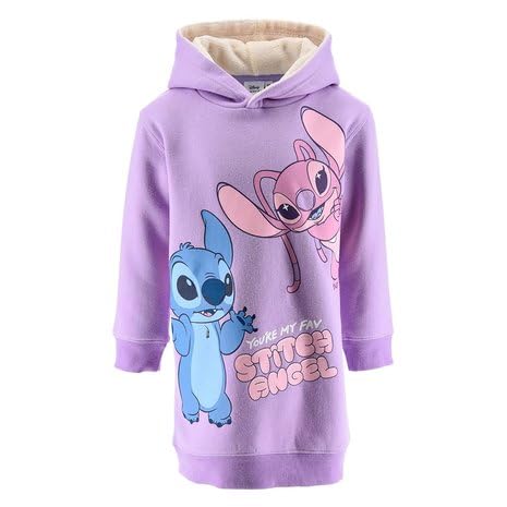 Disney Lilo und Stitch Hoodie für Mädchen Kinder lang Kapuzenpullover Jacke mit Kapuze Gr. 98-128cm