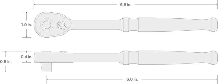 TEKTON SRH11006 1/4-Zoll-Antrieb x 6-Zoll-Schnellspann-Ratsche 3-4-in Schnellspanner, 3-4-in Schnell