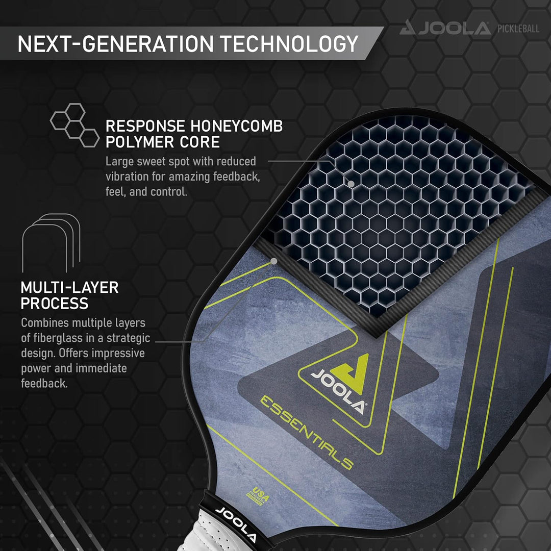 JOOLA Pickleball Essentials Paddle Schläger mit Fiberglas-Oberfläche, Polymer-Kern und USAPA-Zertifi