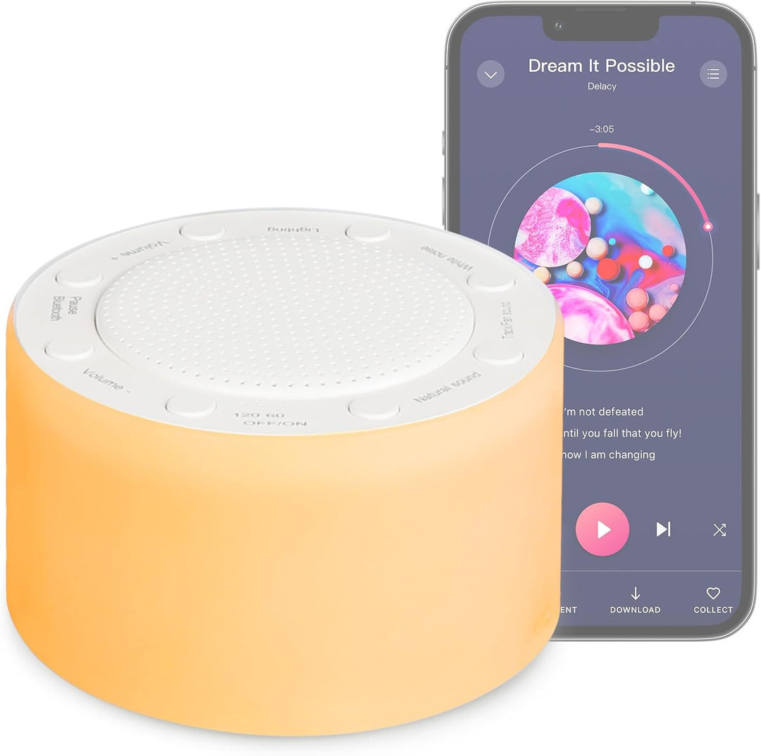 White Noise Machine, Tragbare Baby-Einschlafhilfe, Einschlafhilfe mit 14 Geräuschen, Tragbare Blueto