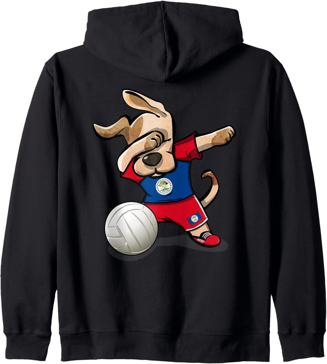 Lustiger Tupfender Hund Belize Volleyball - Belizean Flagge Kapuzenjacke