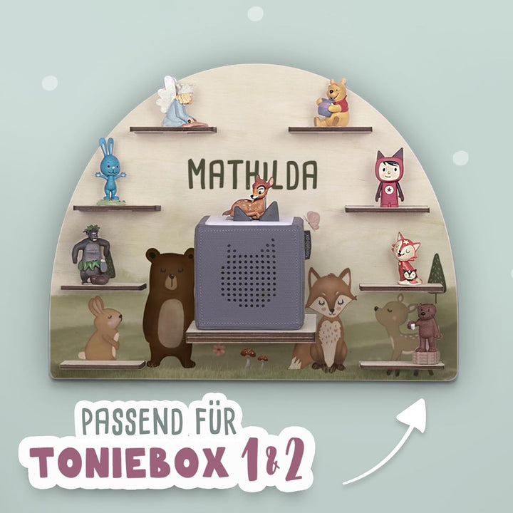hellomini Tonies Regal Kinder mit Wunschnamen für Toniebox 1 & Toniebox 2 - Personalisiertes Toniebo
