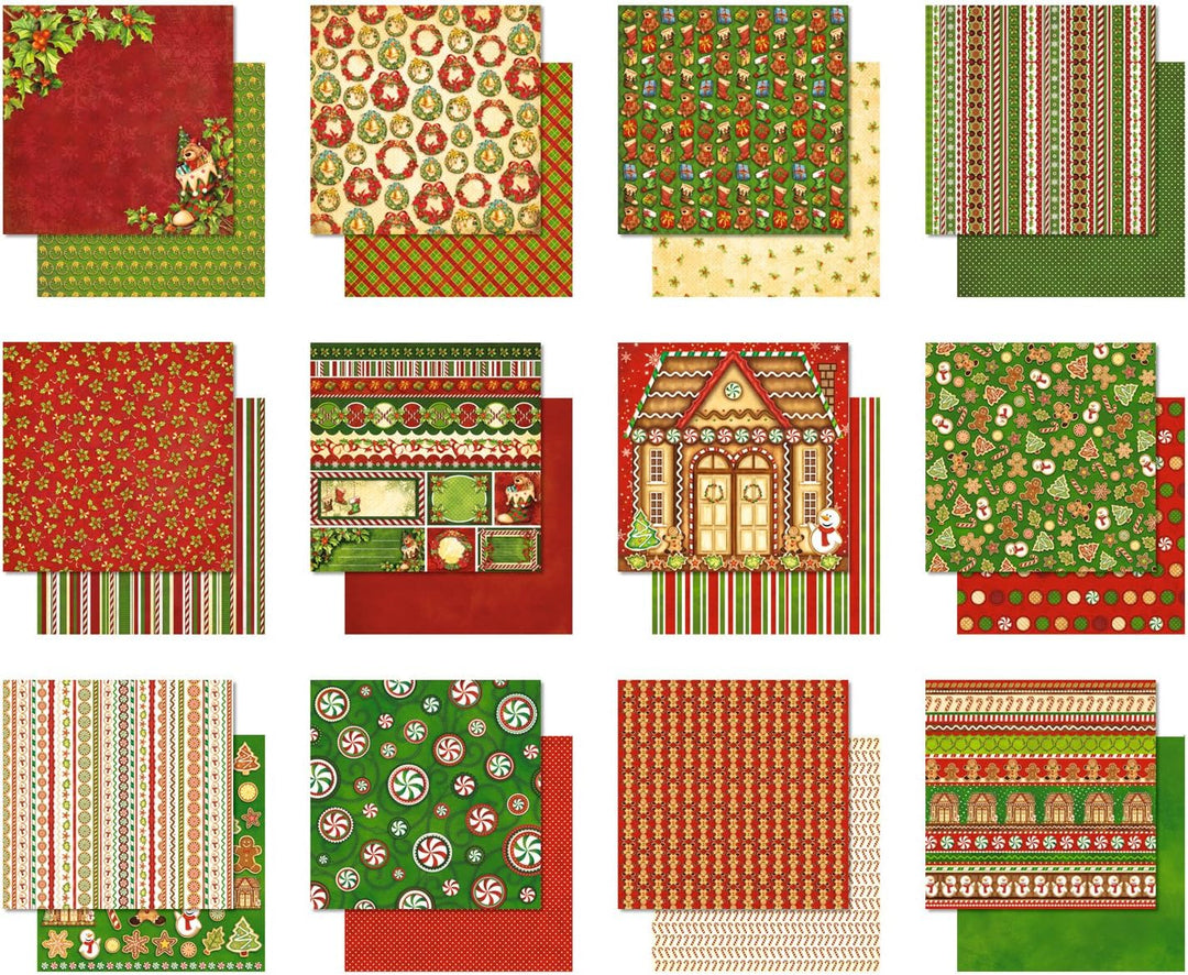 Ursus 71710099 - Premium Glitter Scrapbook paper Block, Version 15, ca. 30,5 x 30,5 cm, 190 g/qm, 12