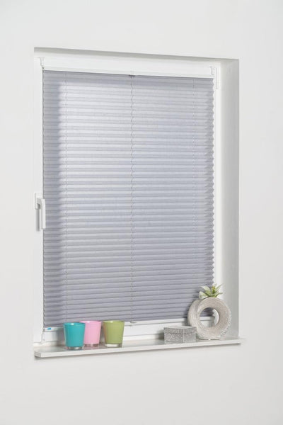 K-home 688899-26 Klemmfix-Plissee 105 x 130 cm (B x L) Grau Lichtschutz +++ Moderne Crushed Optik ++