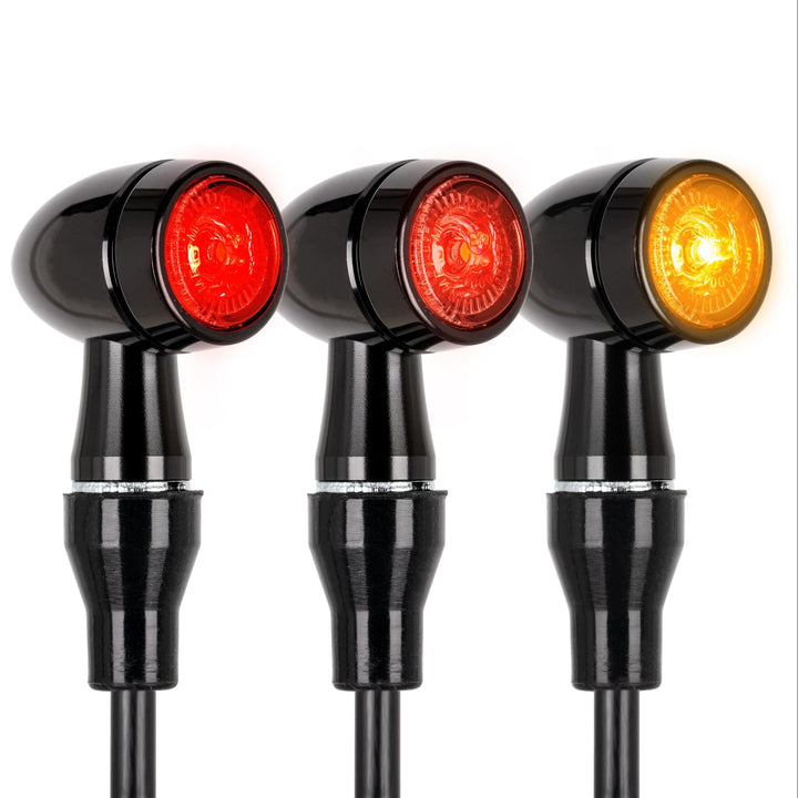 Simda Pro Led Motorrad Blinker mit Bremslicht Universal 3 in 1 Schwarz Quad ATV Super Optik und Schö