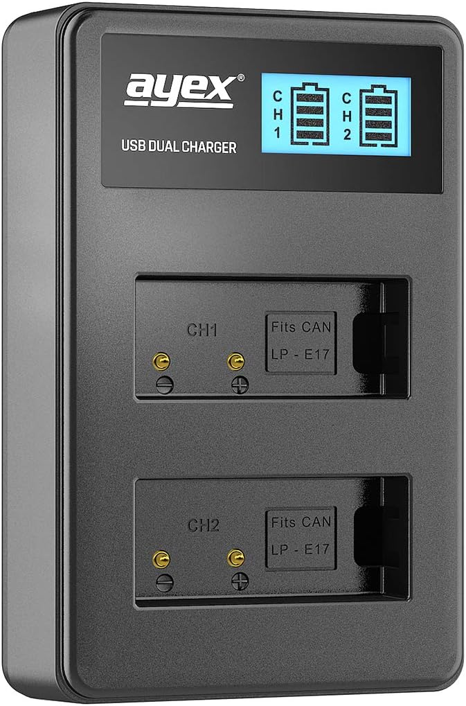 ayex Batteriegriff Set Kompatibel mit Canon EOS 760D 750D IX8 T6S T6I ähnlich BG-E18 + 2 x LP-E17 Ak