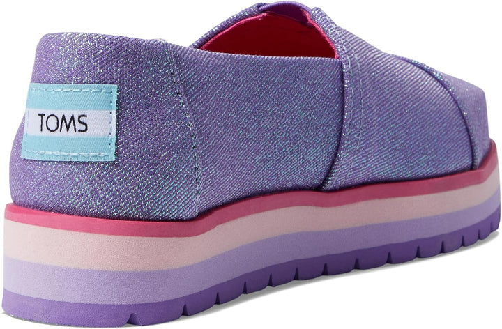 TOMS Mädchen Alpargata Plattform 30 EU Passionflower Glimmer Twill, 30 EU Passionflower Glimmer Twil