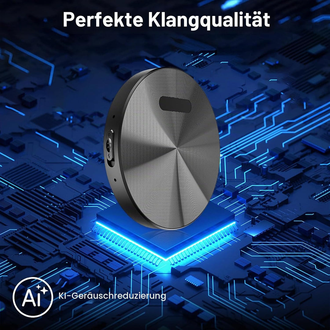 KI Digitales Diktiergerät 64GB – Magnetisches Mini-Aufnahmegerät mit ChatGPT 4o, App-Steuerung, Echt