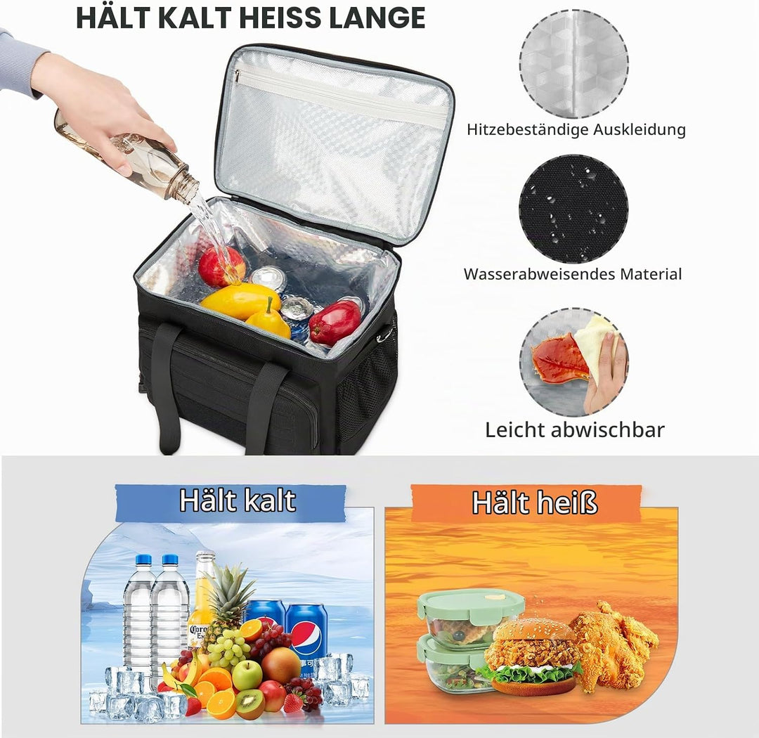 HSHRISH Taktische Kühltasche 20L/30L, Kühlbox faltbar Lunchtasche Herren - wasserdichte und auslaufs