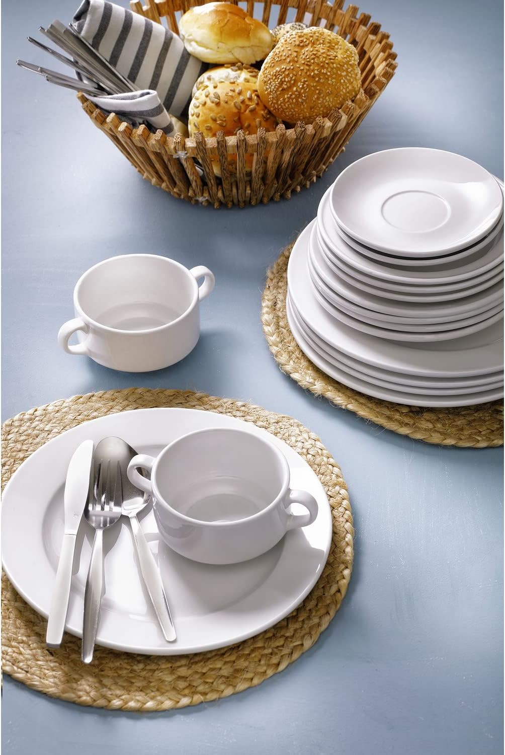 12 x Mammoet Budgetline Suppentasse Porzellan weiss 30 cl