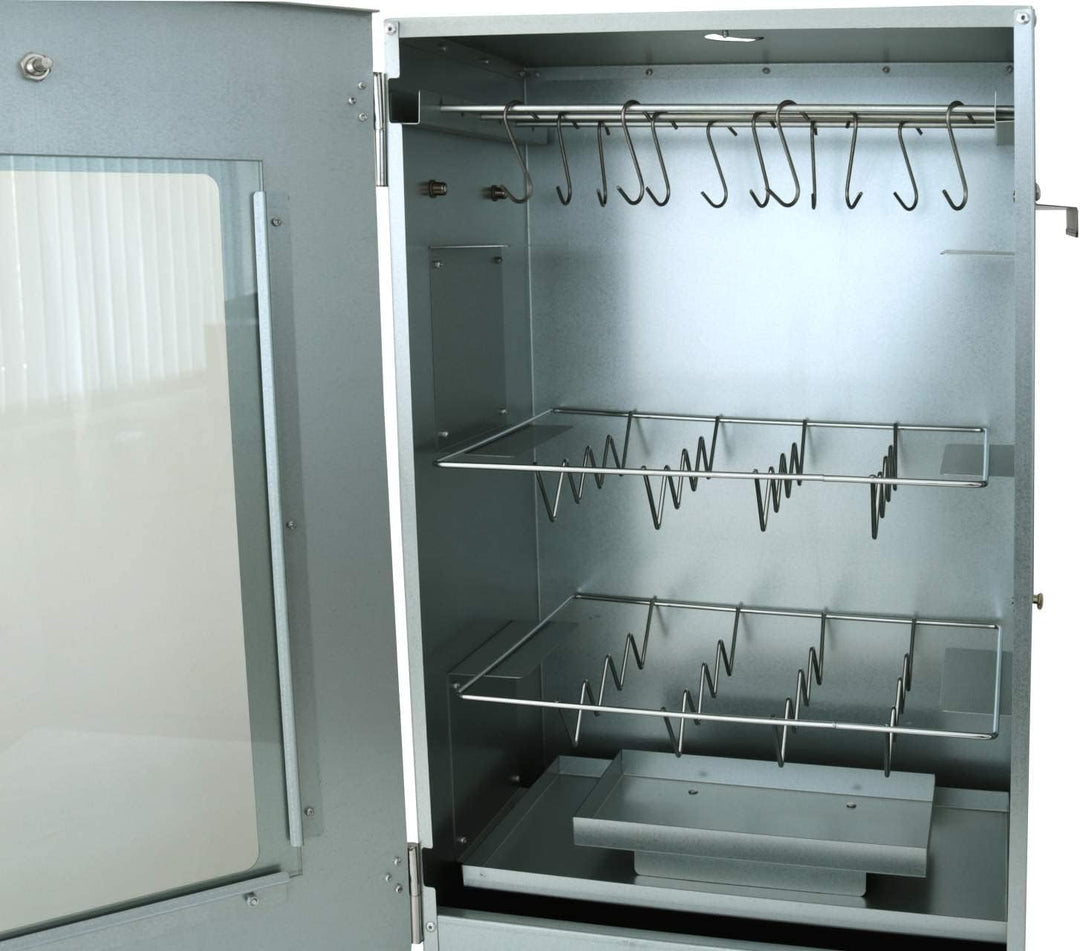 Unbekannt Kynast Räucherofen 44 x 28 x 80 cm mit 3 Etagen inkl. Zubehör,Hackschnitzel, Legierter Sta