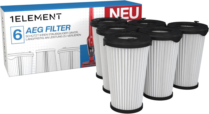 6 Filter für AEG Staubsauger [CX7, CX7-2 & QX8] – ersetzt AEF150 – Ersatzfilter Filterset für Akku-S