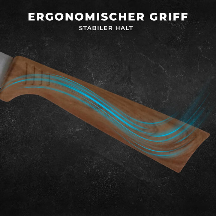 KARL HAUSMANN Messerblock mit Messer-Set - 6 teilig, Küchenmesser Set Edelstahl ink. Kochmesser, Bro