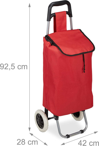 Relaxdays Einkaufstrolley klappbar, Abnehmbare Tasche 28 L, Einkaufswagen mit Rollen HxBxT: 92,5 x 4