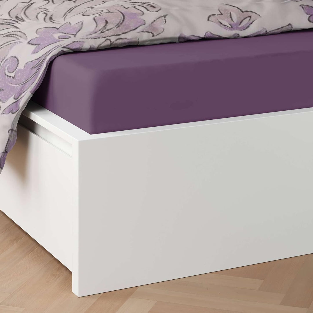 etérea Microfaser Bettwäsche 155x220 2er Set - Ganzjahres Bettbezug - Aun-Lila - Bettwäsche-Set mit